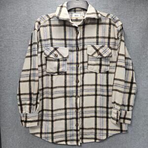 BKE Oversized Boyfriend Button Down Flannel Shacket Size XS